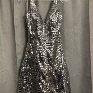 Johnathan Kayne silver Sequin Mini Dress